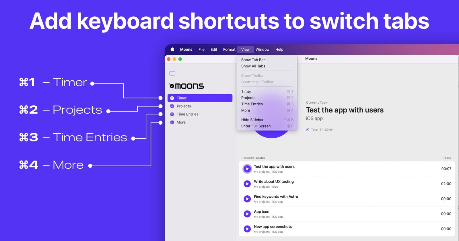 How to add keyboard shortcuts to switch tabs in your iPadOS or macOS app